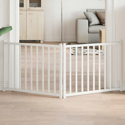 Vidaxl Hundezaun zusammenklappbar 2 Panels 160 cm Festkiefer weiß