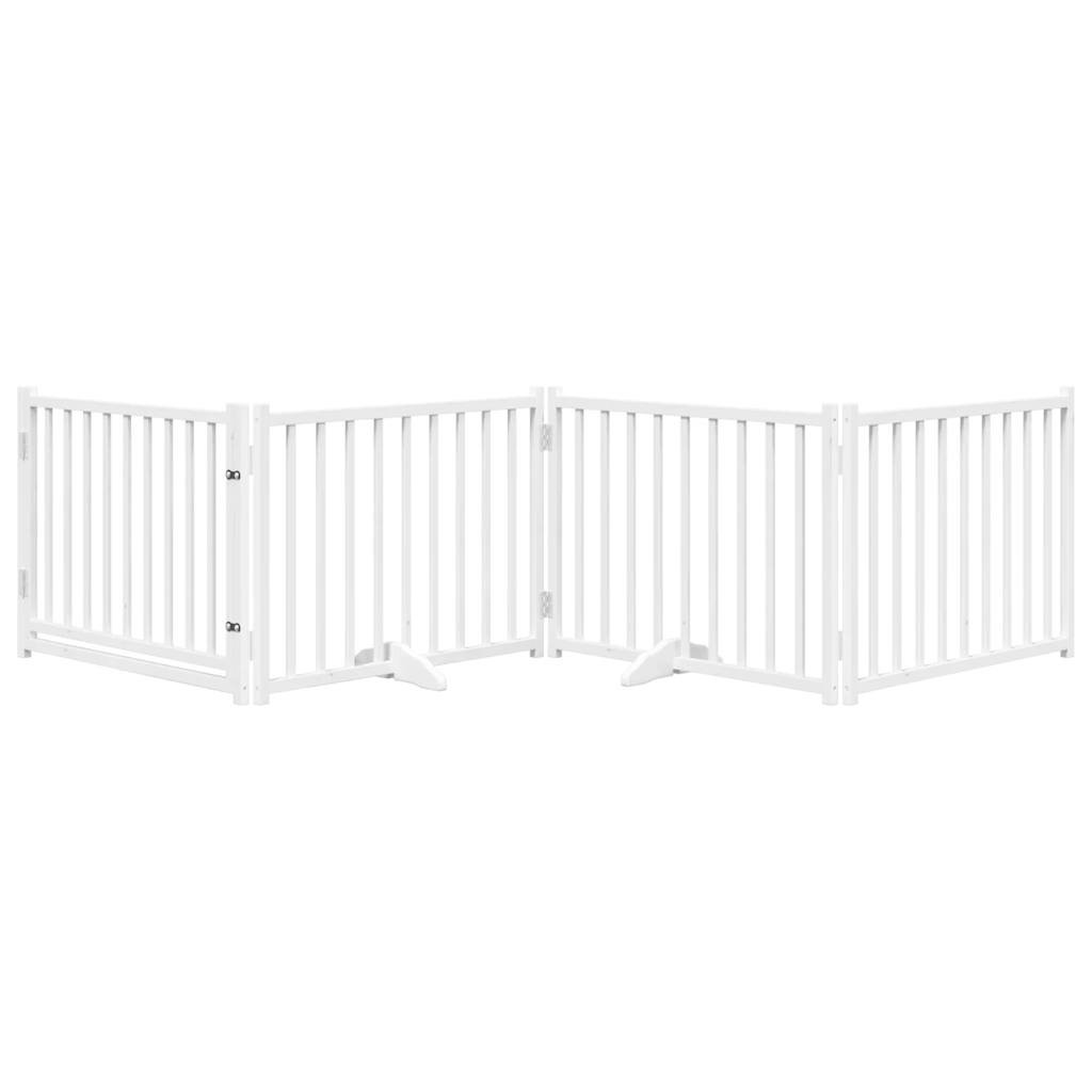 Vidaxl Hundezaun zusammenklappbar 4 Panels 320 cm Festkiefer weiß weiß