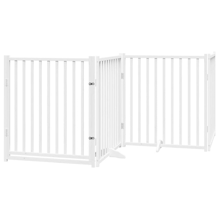 Vidaxl Hundezaun zusammenklappbar 4 Panels 320 cm Festkiefer weiß weiß