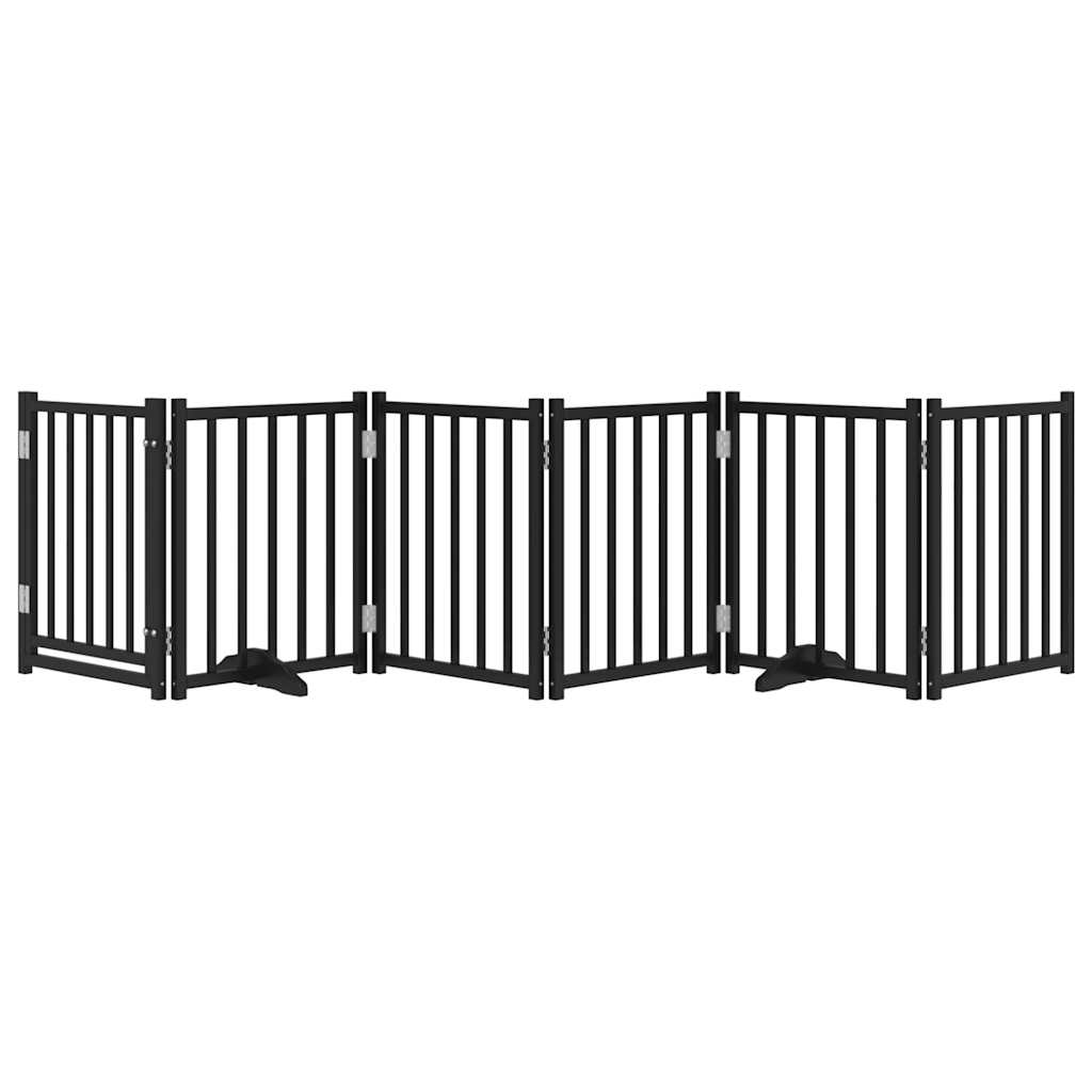 Vidaxl faltbares Hundegitter 6 Paneele 300 cm massives Kiefernholz schwarz
