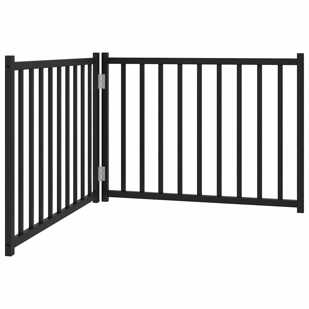 Vidaxl Hundezaun zusammenklappbar 2 Paneele 160 cm Festkiefer schwarz