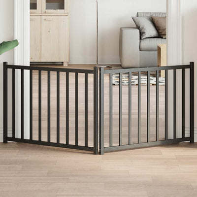 Vidaxl Hundezaun zusammenklappbar 2 Paneele 160 cm Festkiefer schwarz