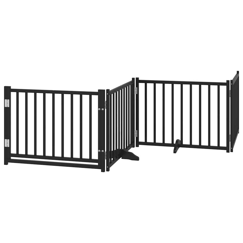 Vidaxl faltbares Hundegitter 4 Paneele 320 cm massives Kiefernholz schwarz