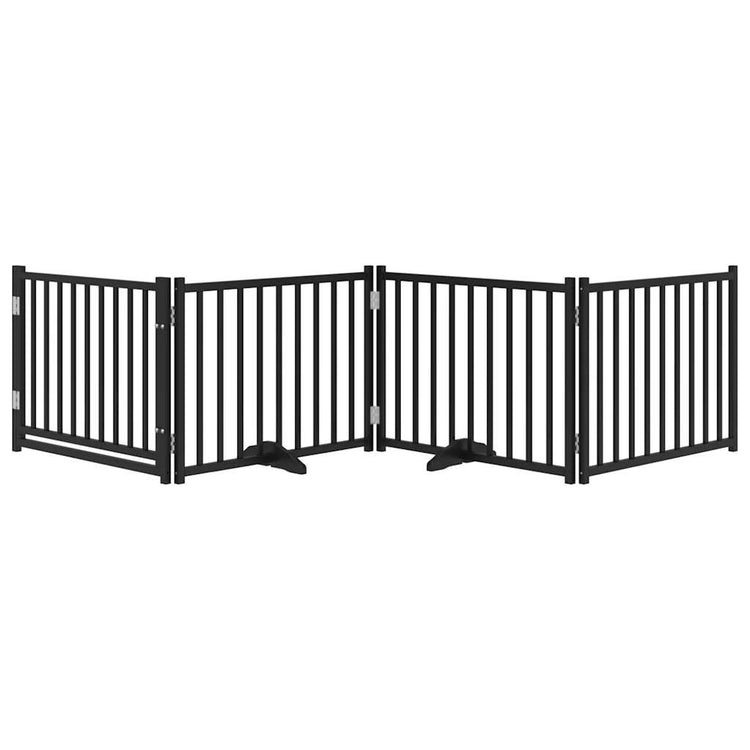 Vidaxl faltbares Hundegitter 4 Paneele 320 cm massives Kiefernholz schwarz