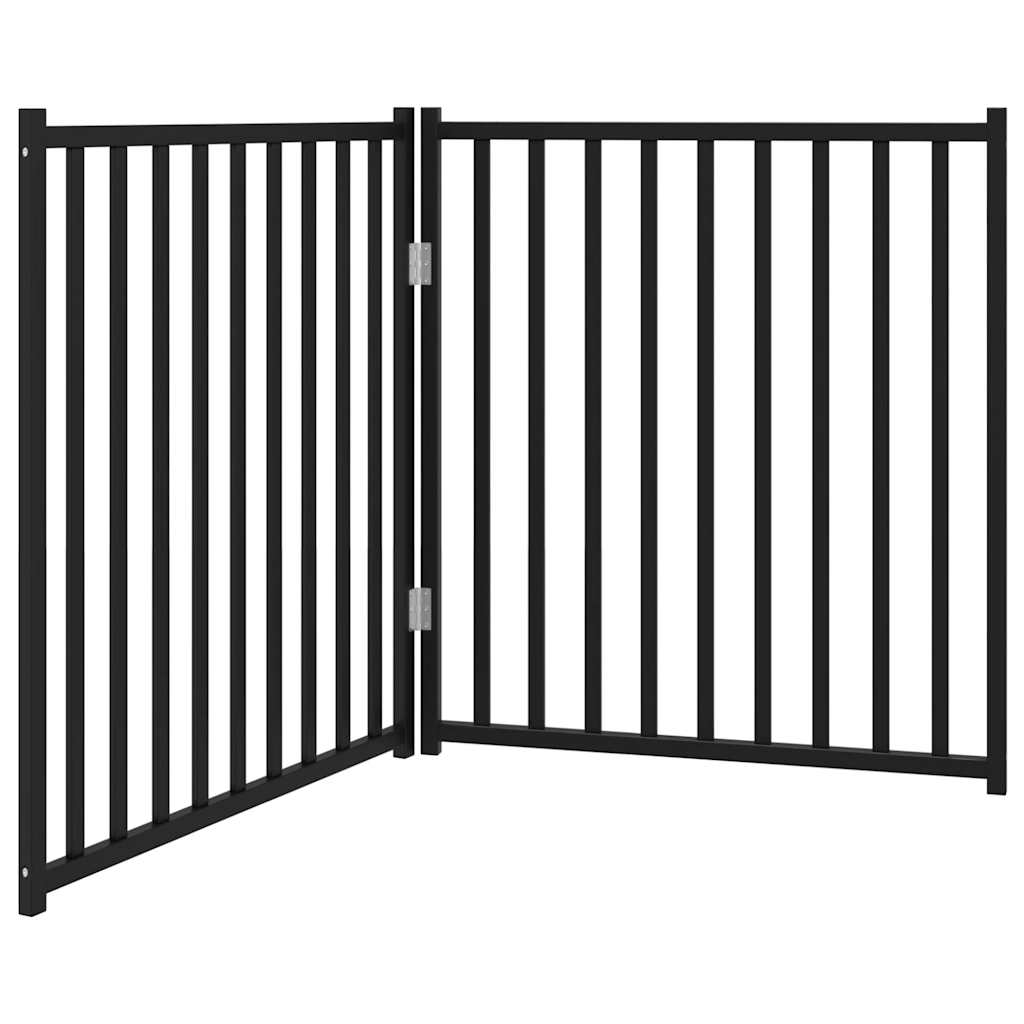 Vidaxl Hundezaun zusammenklappbar 2 Paneele 160 cm Festkiefer schwarz