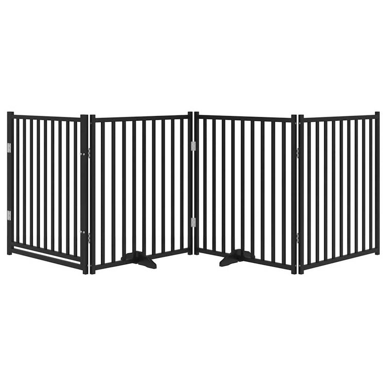 Vidaxl Hundezaun zusammenklappbar 4 Paneele 320 cm Festkiefer Schwarz