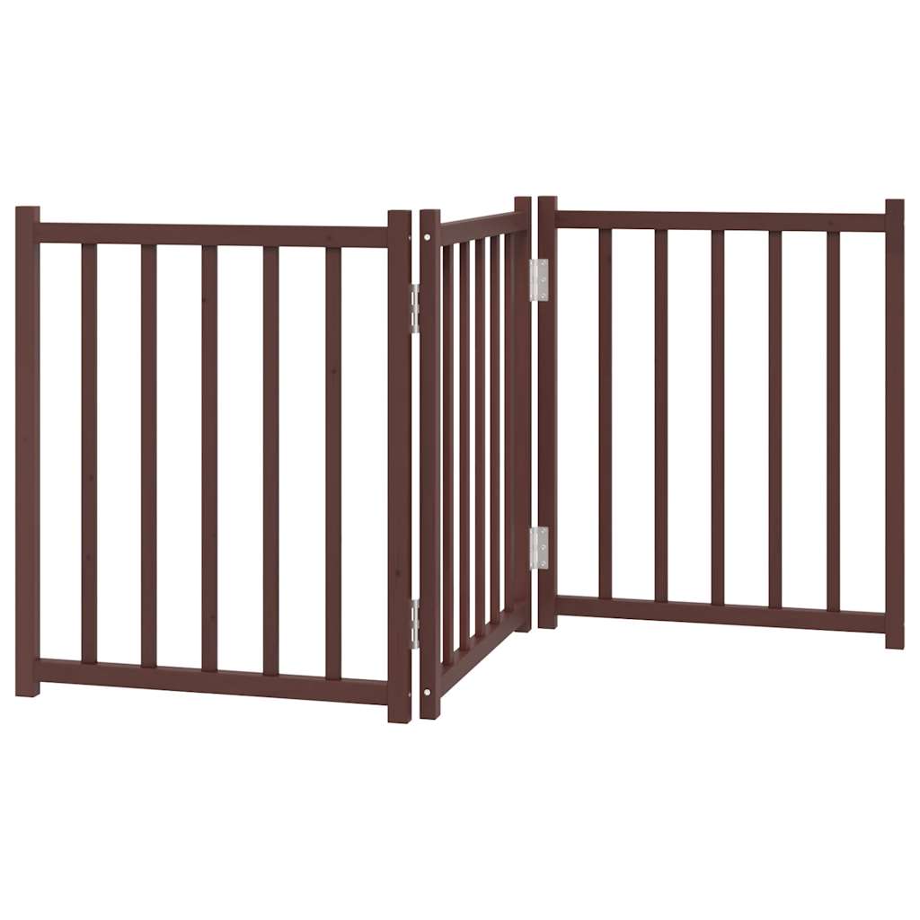 VIDAXL -Hundezänen zusammenklappbar 3 Paneele 150 cm Festkiefernbraune Eiche