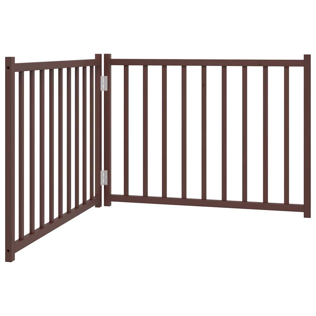 VIDAXL Hundezaun zusammenklappbar 2 Paneele 160 cm Festkiefer -Braune -Eiche