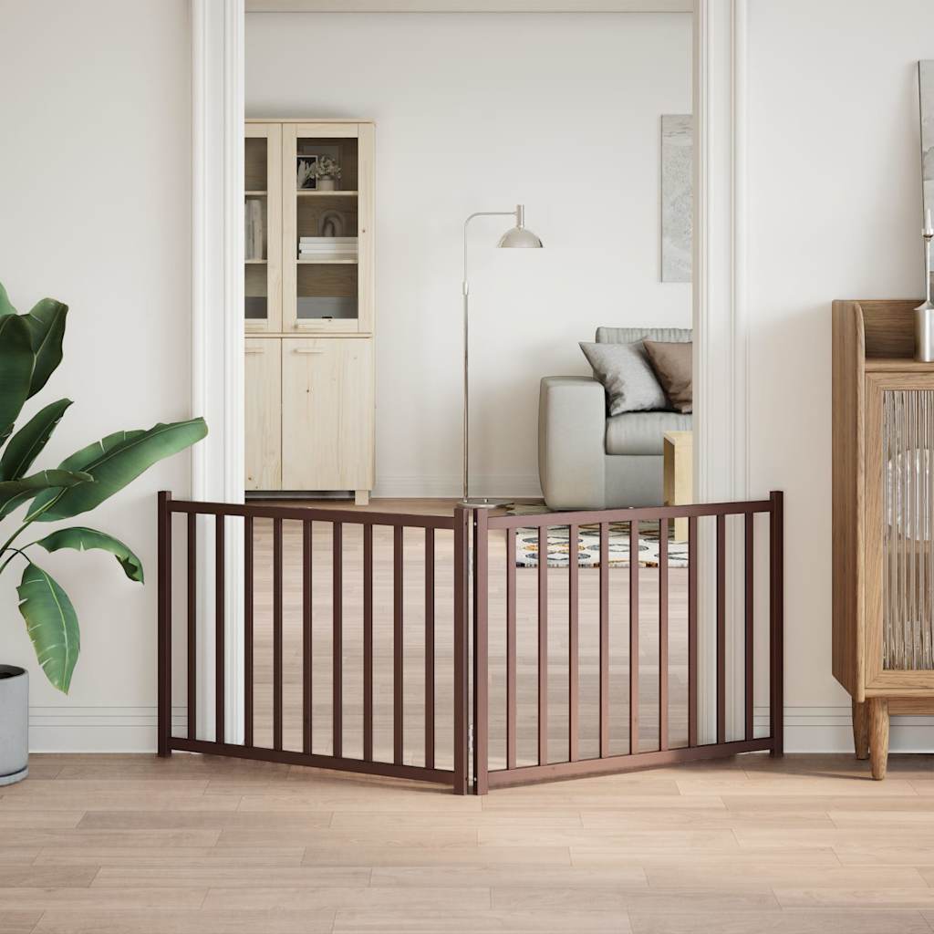VIDAXL Hundezaun zusammenklappbar 2 Paneele 160 cm Festkiefer -Braune -Eiche