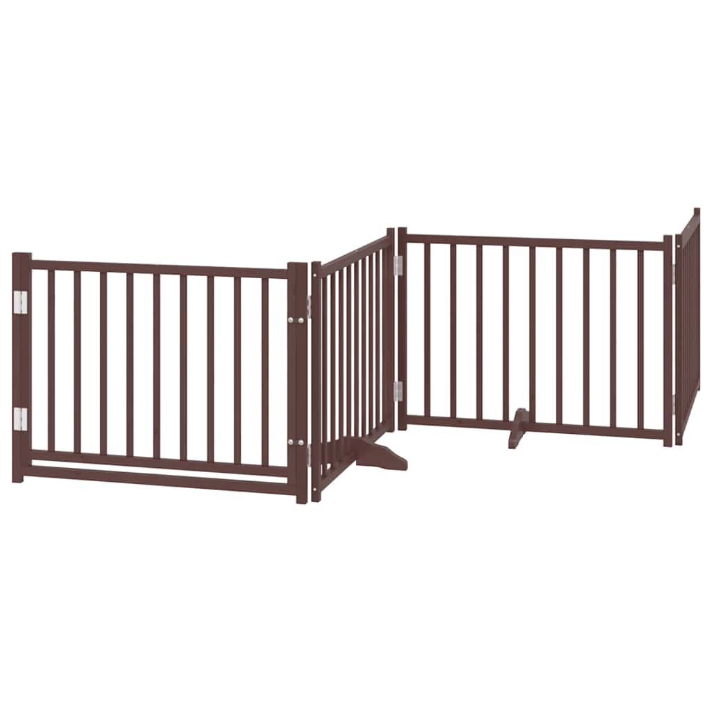 VIDAXL Hundezaun zusammenklappbar 4 Panels 320 cm Festkiefer -Braune -Eiche