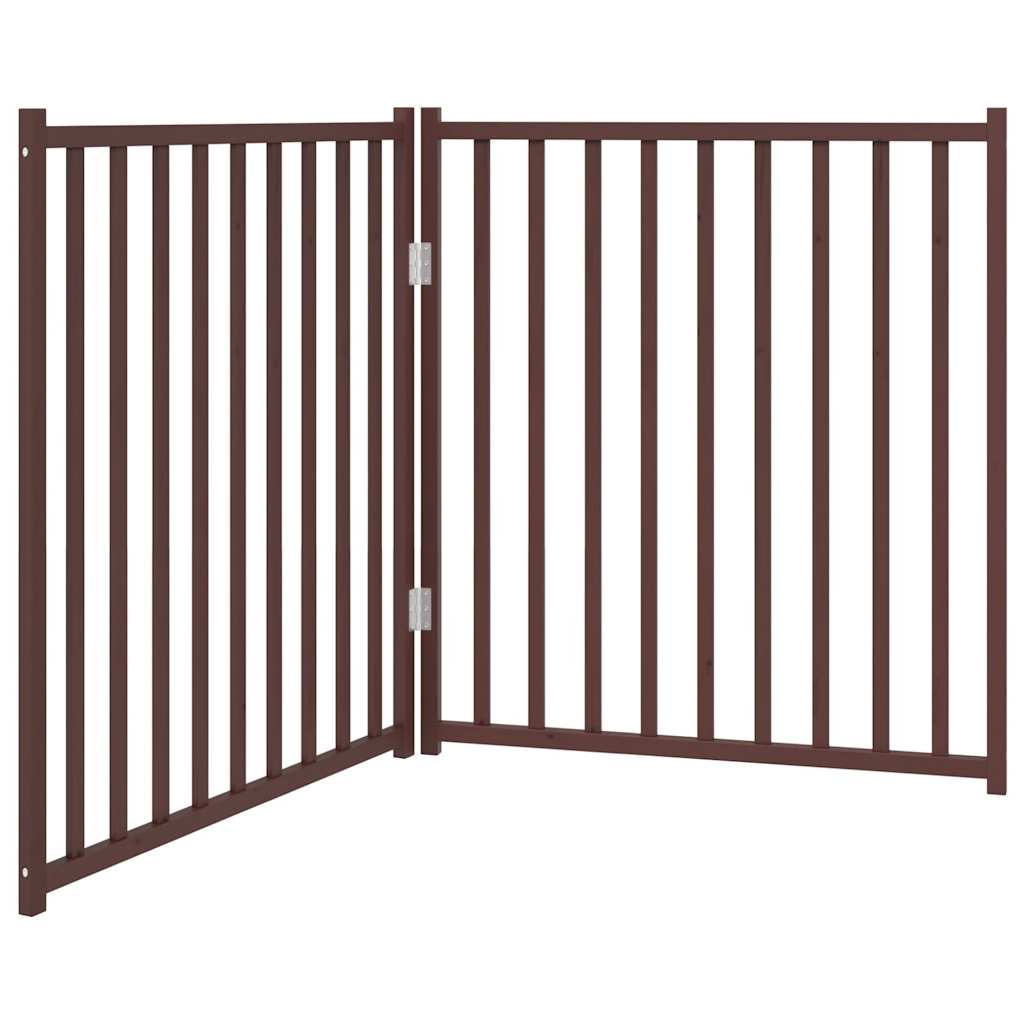 VIDAXL Hundezaun zusammenklappbar 2 Paneele 160 cm Festkiefer -Braune -Eiche