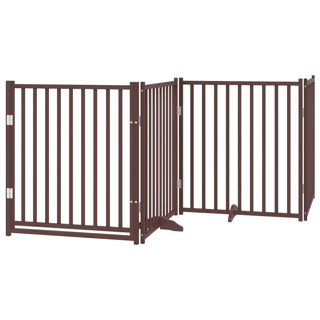 Vidaxl faltbares Hundegitter, 4 Paneele, 320 cm, massive Kiefer, braune Eiche