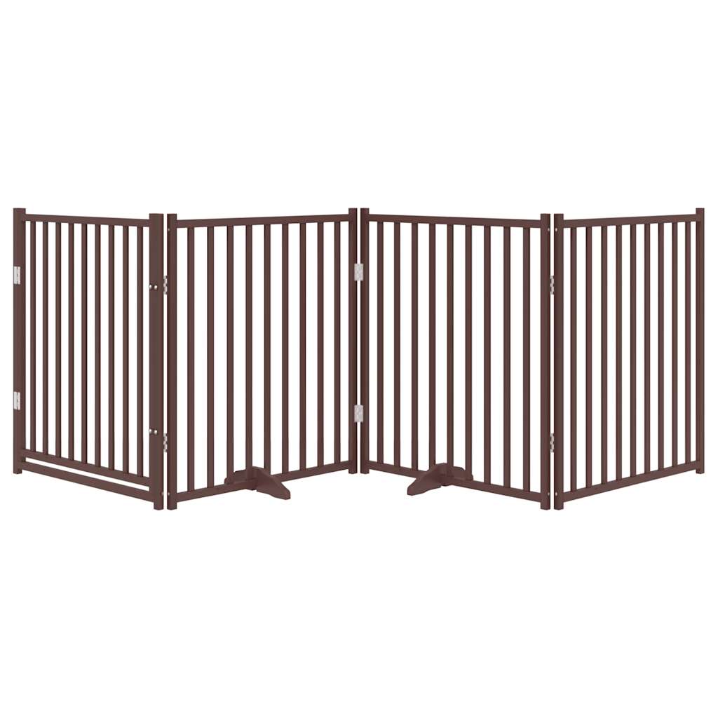 Vidaxl faltbares Hundegitter, 4 Paneele, 320 cm, massive Kiefer, braune Eiche