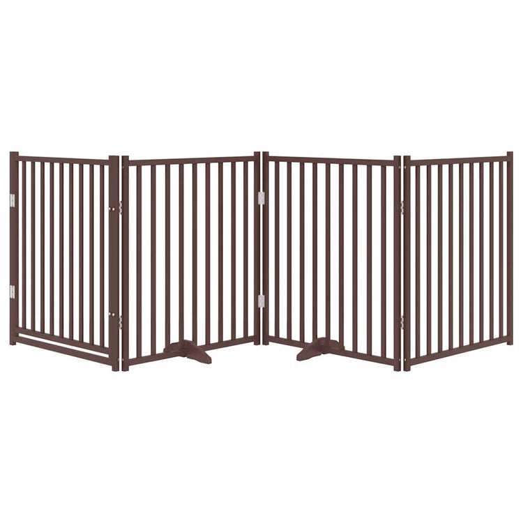 Vidaxl faltbares Hundegitter, 4 Paneele, 320 cm, massive Kiefer, braune Eiche