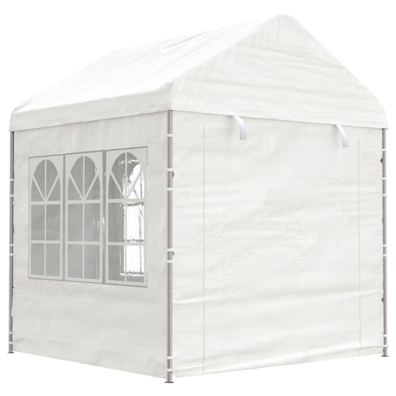 Vidaxl -Laube mit Dach 2,28x2,23x2,69 m Polyethylenweiß