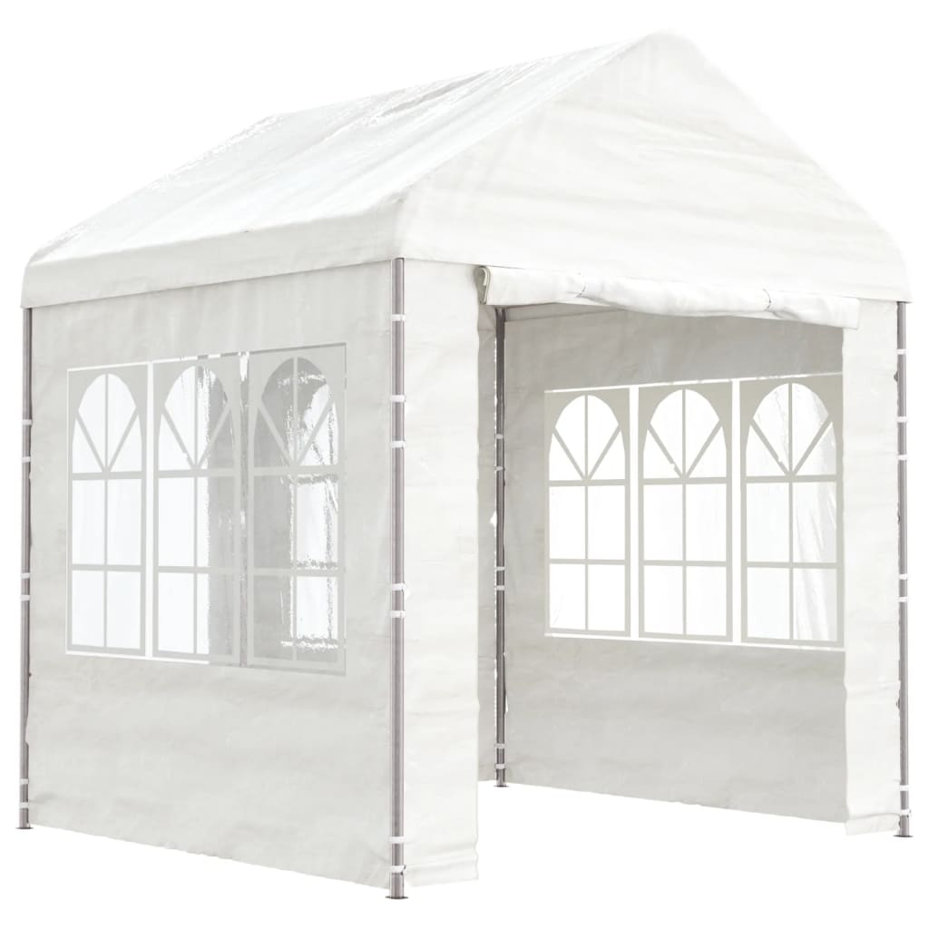 Vidaxl -Laube mit Dach 2,28x2,23x2,69 m Polyethylenweiß