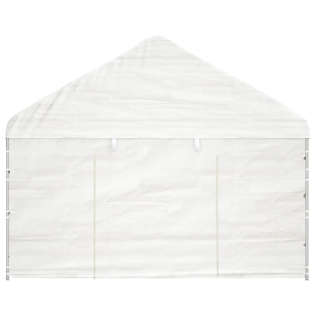 Vidaxl -Laube mit Dach 4.08x2,23x3,22 m Polyethylenweiß