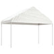 Vidaxl -Laube mit Dach 4.08x2,23x3,22 m Polyethylenweiß
