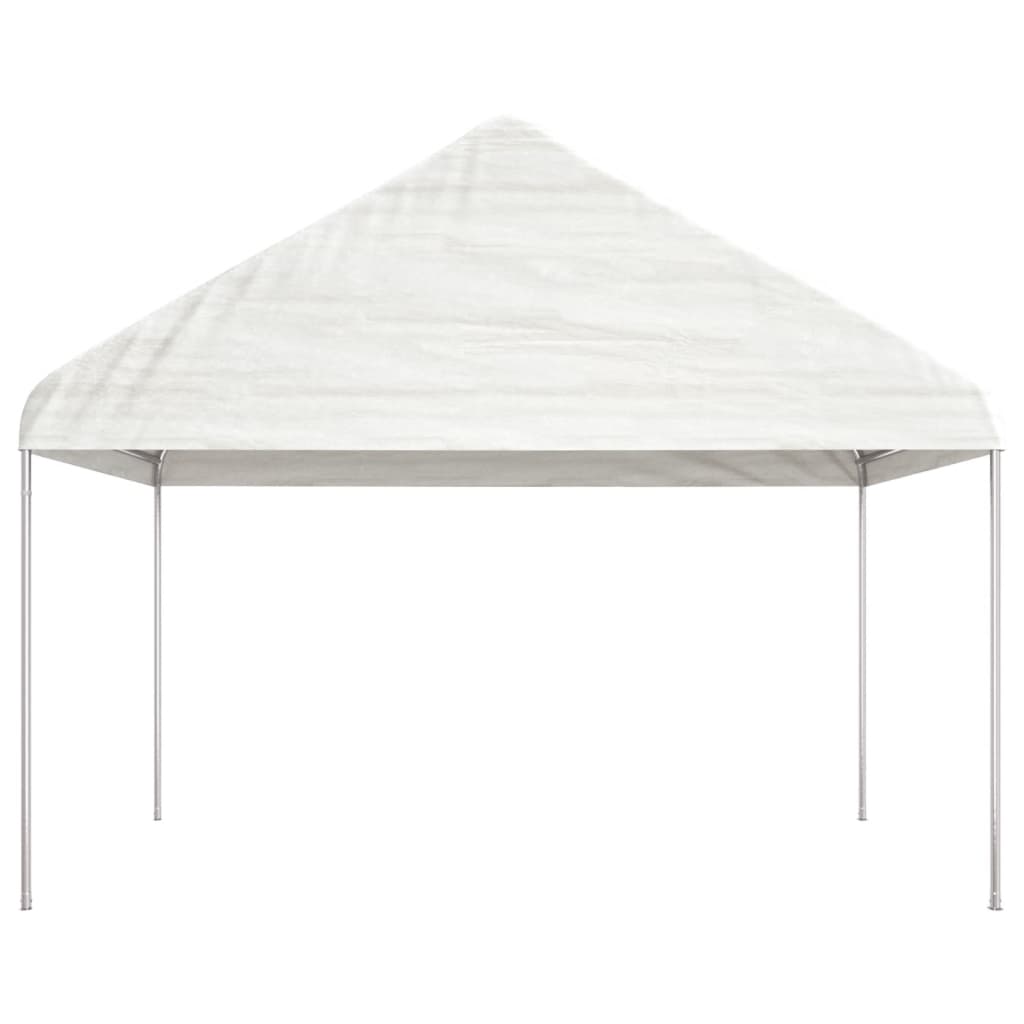 Vidaxl -Laube mit Dach 4.08x2,23x3,22 m Polyethylenweiß