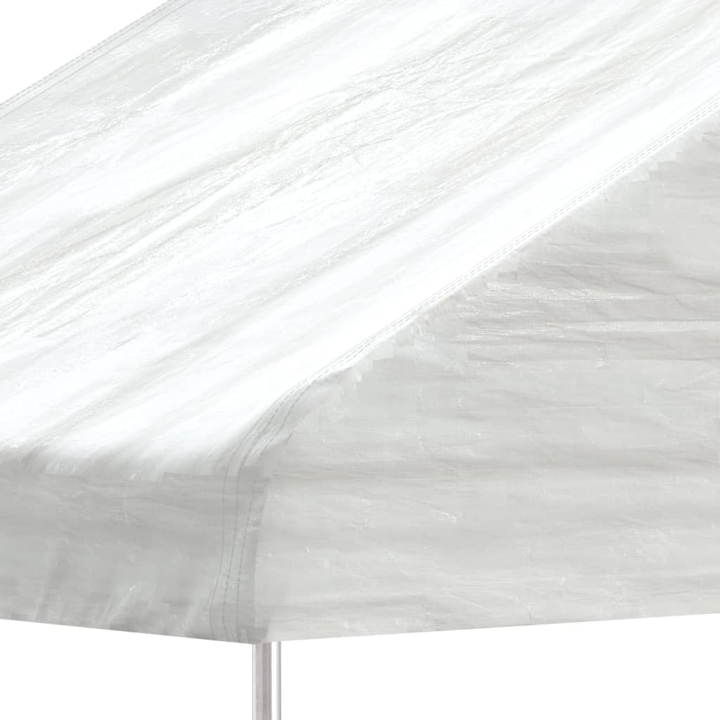 Vidaxl -Laube mit Dach 4.08x2,23x3,22 m Polyethylenweiß