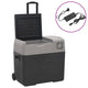 Vidaxl Cool Box mit Rädern und Adapter 50 l Polypropen schwarz und grau