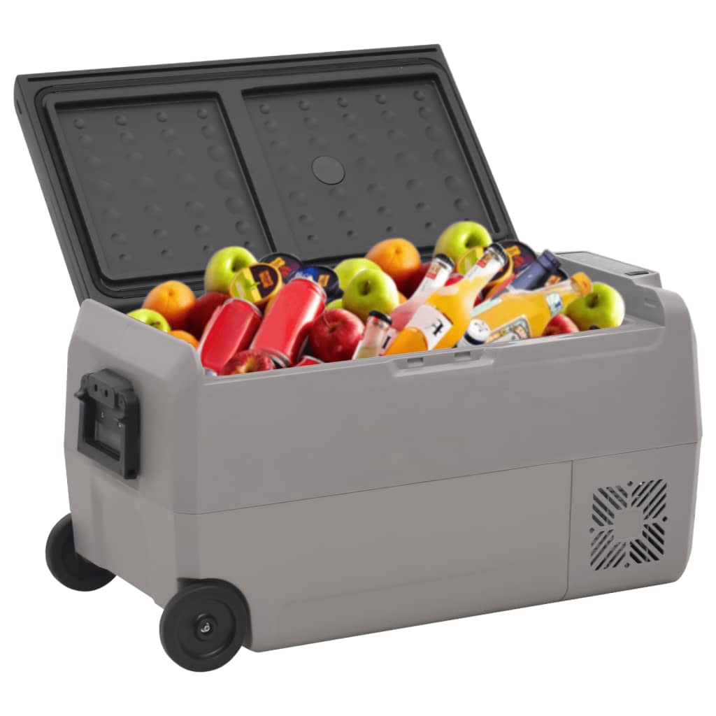 Vidaxl Cool Box mit Rädern und Adapter 50 l PP und PE schwarz und grau