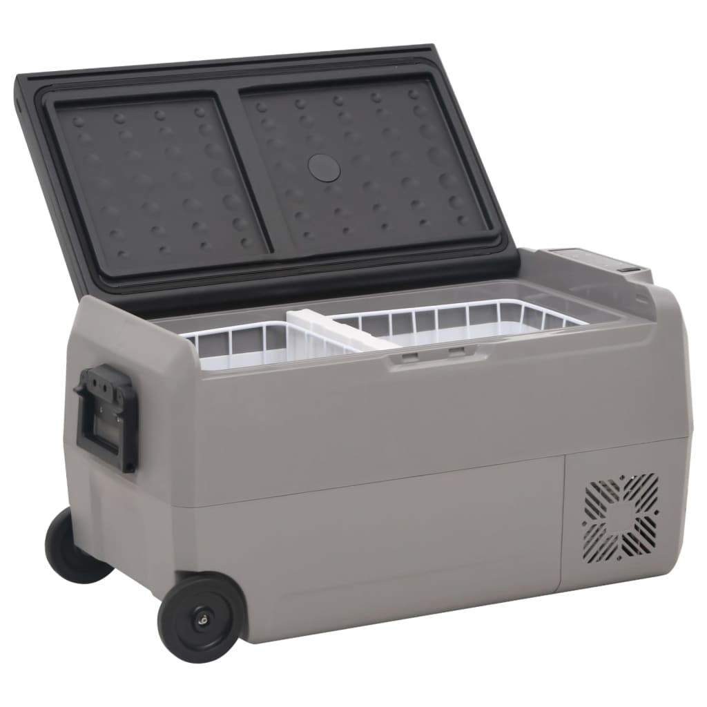 Vidaxl Cool Box mit Rädern und Adapter 50 l PP und PE schwarz und grau