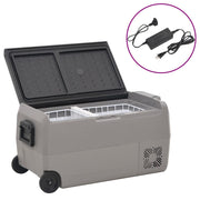 Vidaxl Cool Box mit Rädern und Adapter 60 l pp und pe schwarz und grau - afbeelding 1