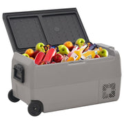 Vidaxl Cool Box mit Rädern und Adapter 60 l pp und pe schwarz und grau - afbeelding 2