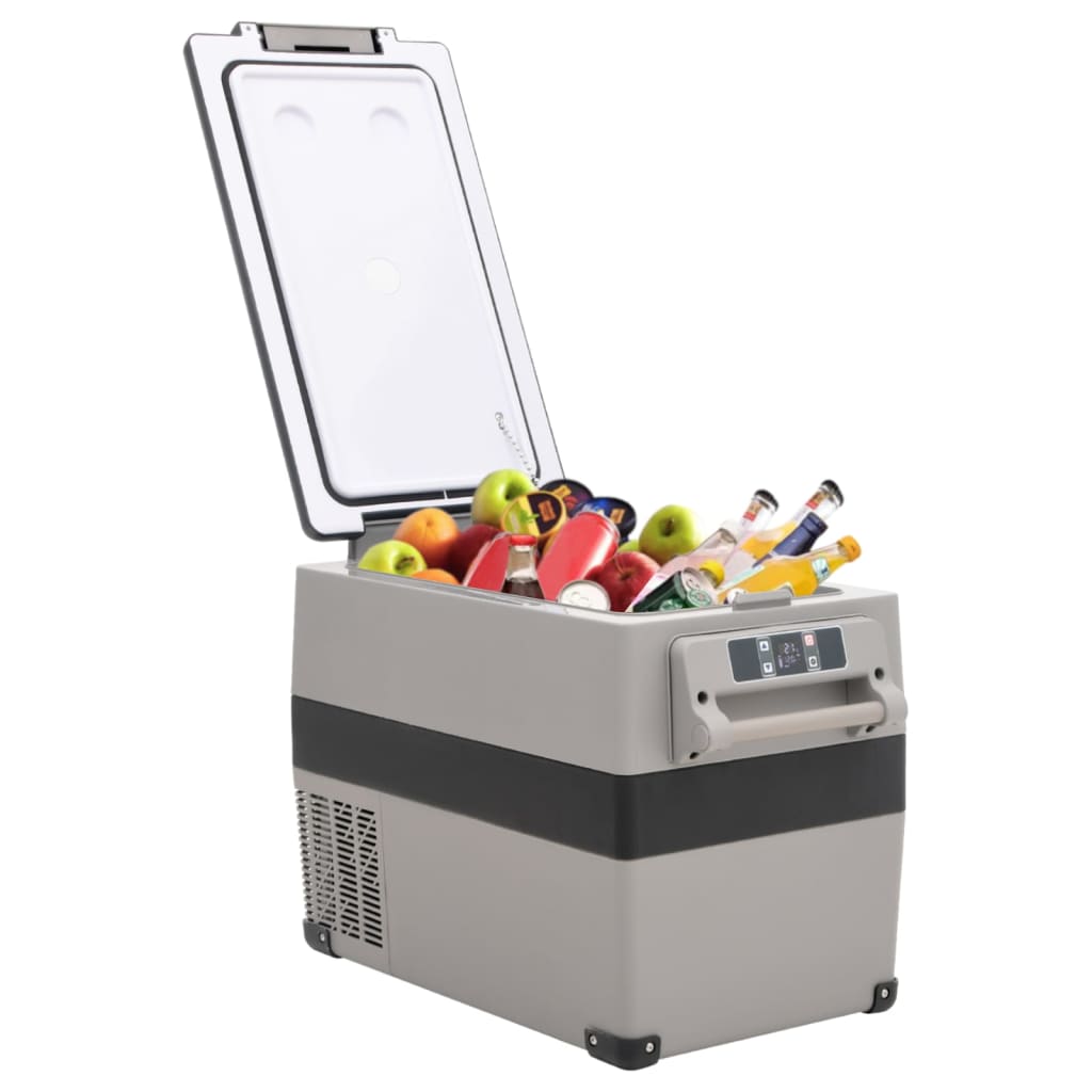 Vidaxl Cool Box mit Griff und Adapter 55 l PP PE schwarz und grau