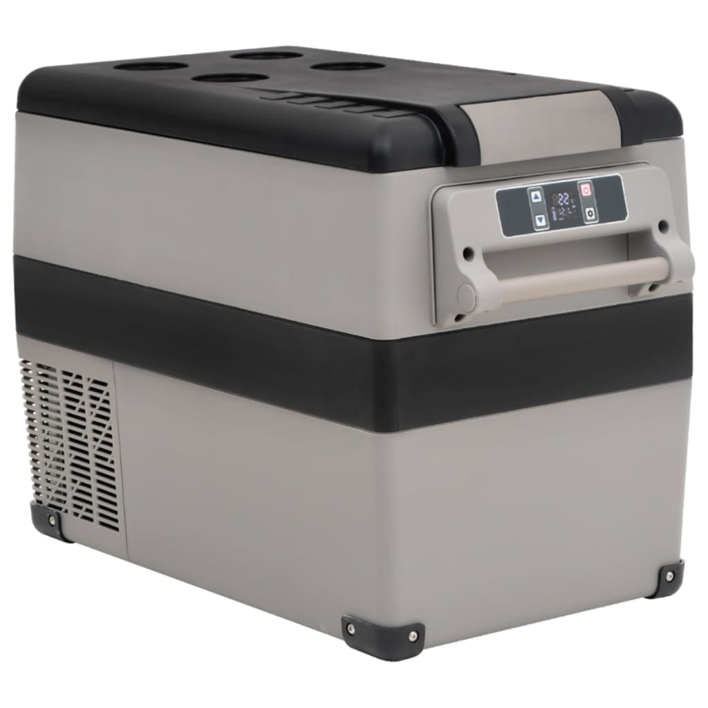 Vidaxl Cool Box mit Griff und Adapter 55 l PP PE schwarz und grau