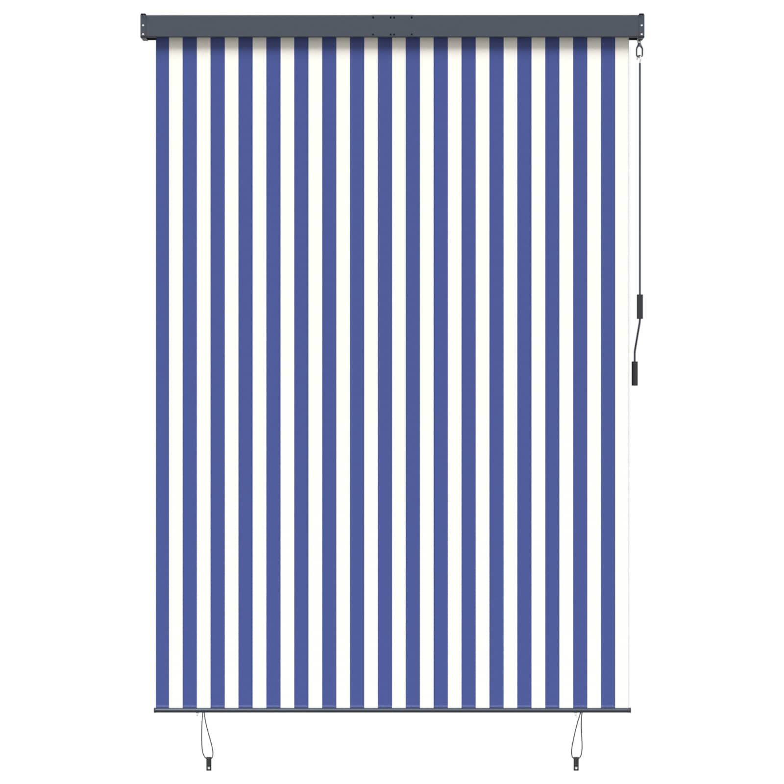 Vidaxxl Rollo Blau und Weiß 180 x 250 cm Stoff und Aluminium