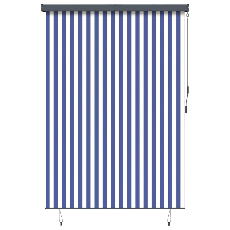 Vidaxxl Rollo Blau und Weiß 180 x 250 cm Stoff und Aluminium
