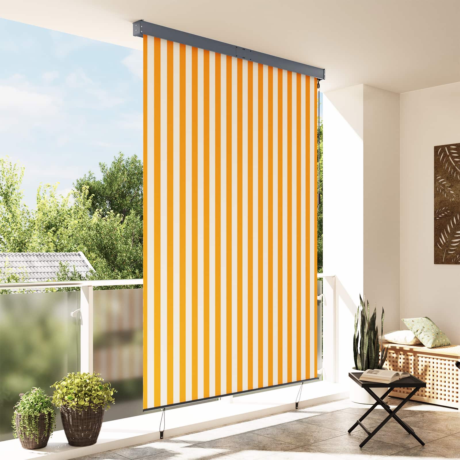 Vidaxl Rollgordijn mit orangefarbenem 180 x 250 cm großem Aluminium-Stoff