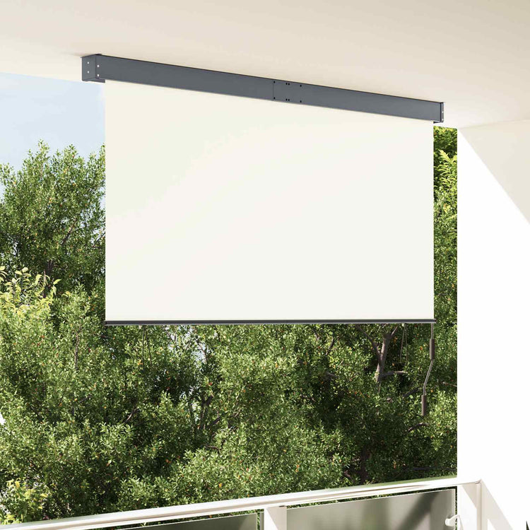 Vidaxxl Rollo mit Vorhängen Creme 180 x 250 cm Stoff und Aluminium