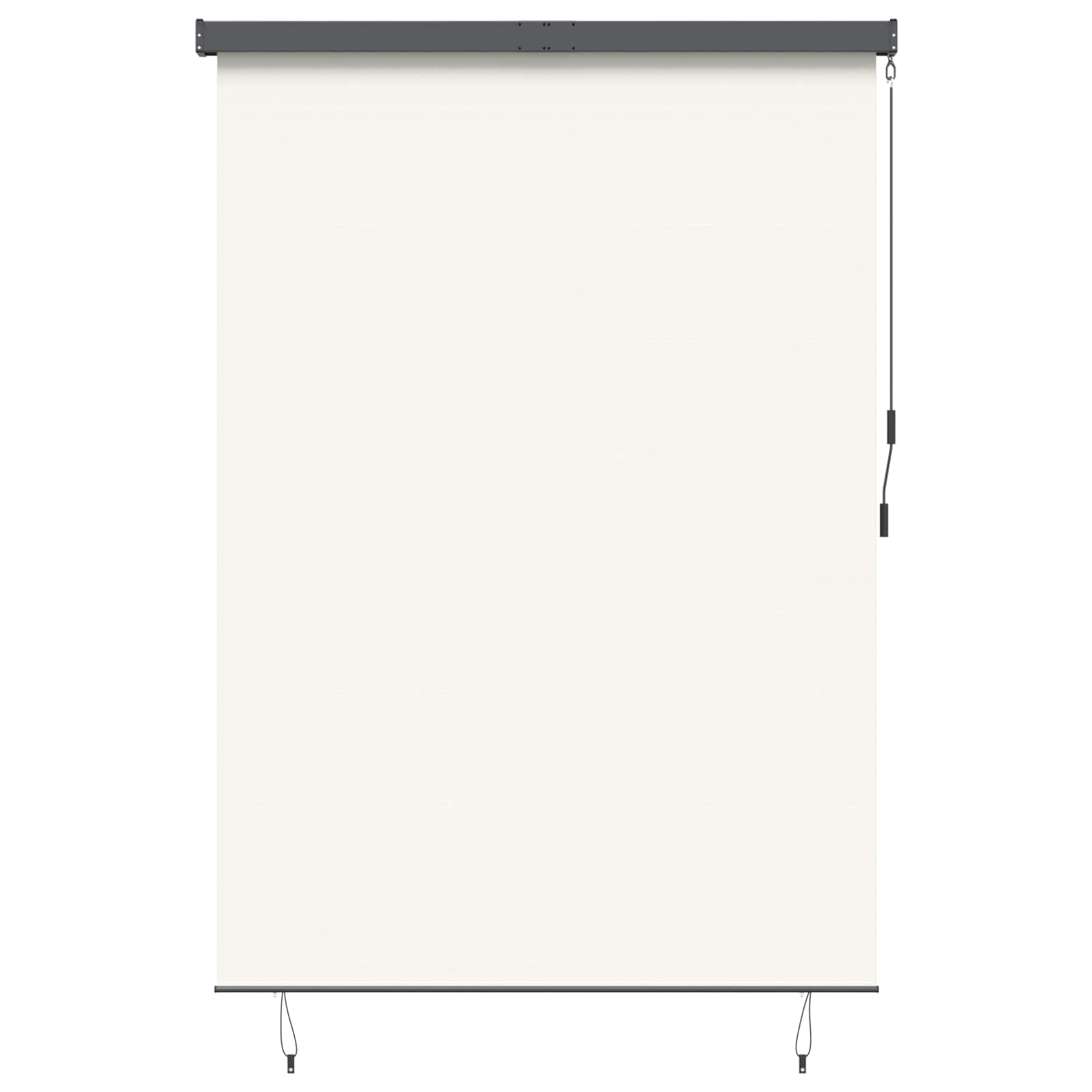 Vidaxxl Rollo mit Vorhängen Creme 180 x 250 cm Stoff und Aluminium