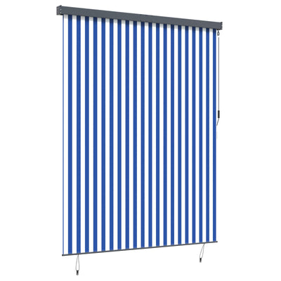 Vidaxxl Rollo Blau und Weiß 200 x 250 cm Stoff und Aluminium