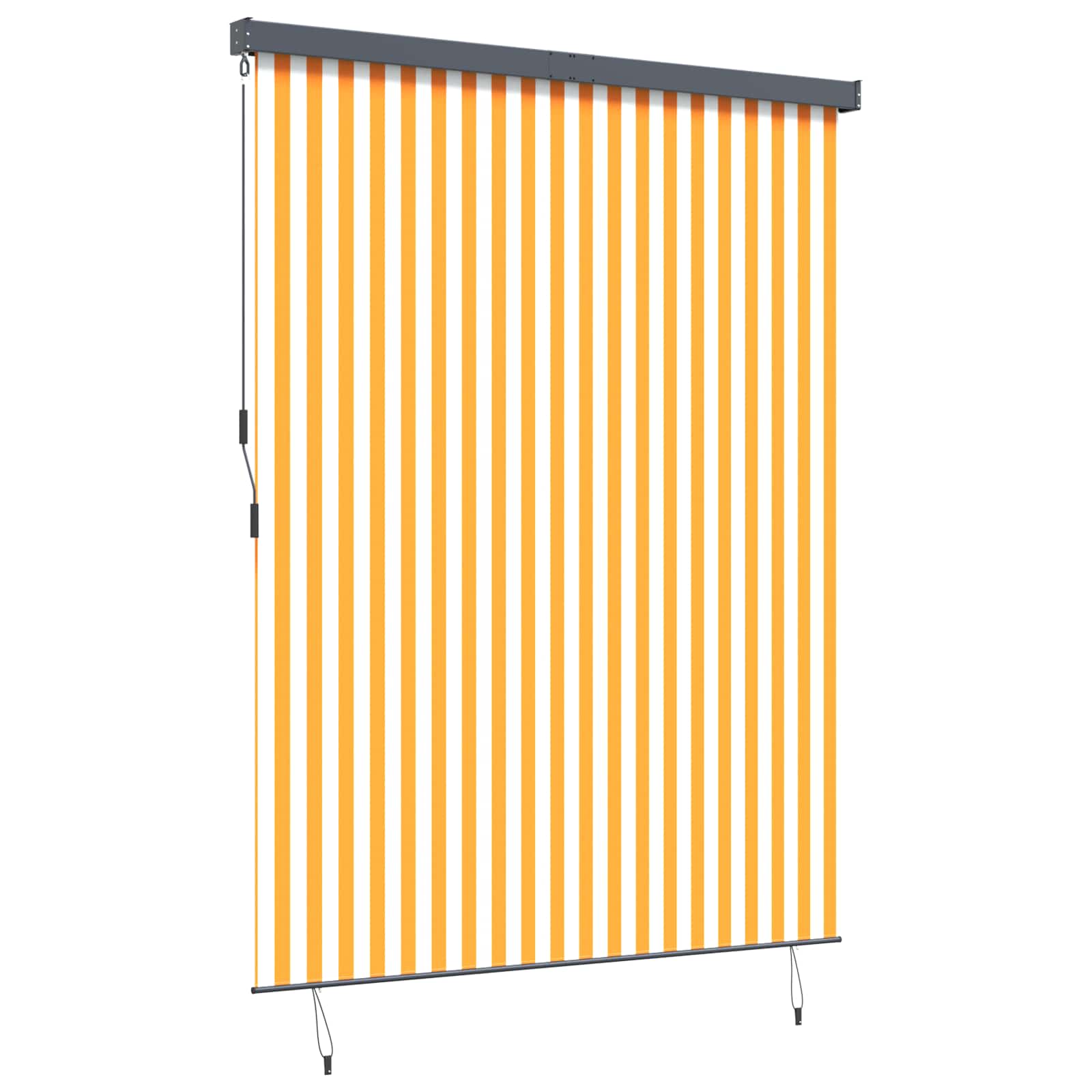 Vidaxxl Rollo Weiß und Orange 200 x 250 cm Stoff und Aluminium