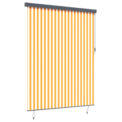 Vidaxxl Rollo Weiß und Orange 200 x 250 cm Stoff und Aluminium