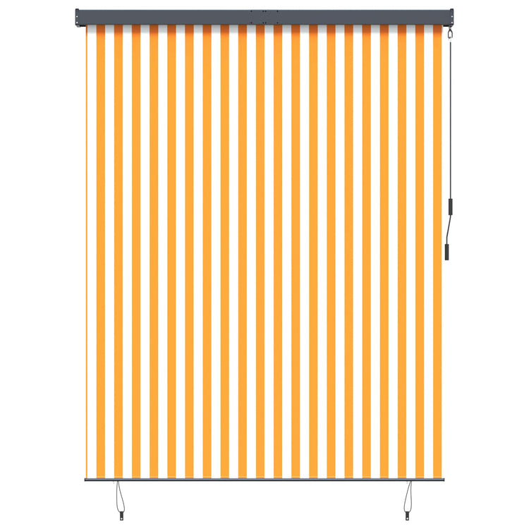 Vidaxxl Rollo Weiß und Orange 200 x 250 cm Stoff und Aluminium