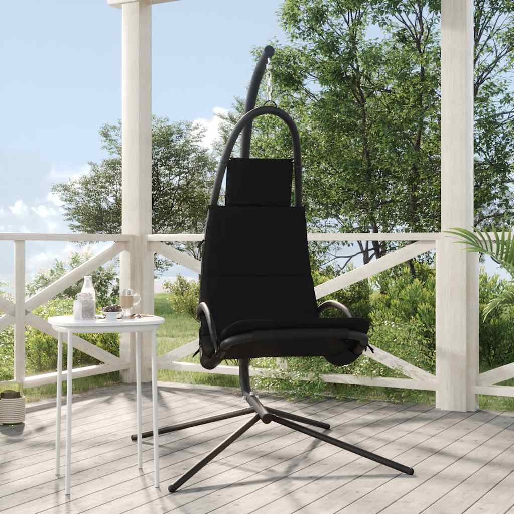Vidaxl -Schaukelstuhl mit Oxford Stoff und Stahlschwarzkissen
