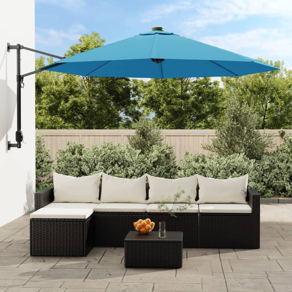Vidaxl Wand Parasol 290 cm Seeblau
