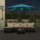 Vidaxl -Wandparasol mit LEDs 290 cm Seeblau - afbeelding 3