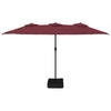 Vidaxl Parasol Doppeldach 449x245 cm Bordeaux rot