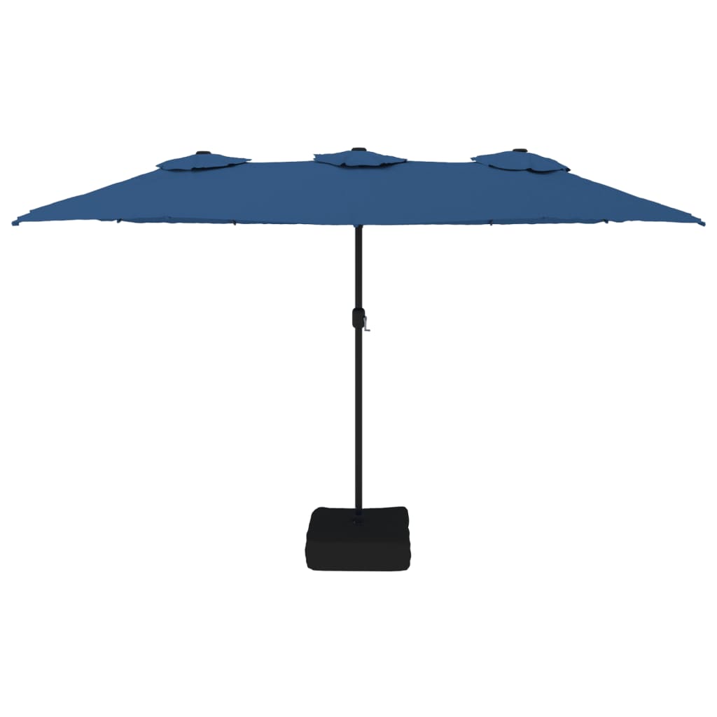 Vidaxl Parasol Doppeldach 449x245 cm Azure Blau