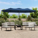 Vidaxl Parasol Doppeldach 449x245 cm Azure Blau