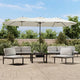 Vidaxl Parasol Doppeldach mit LED 449x245 cm Sand weiß