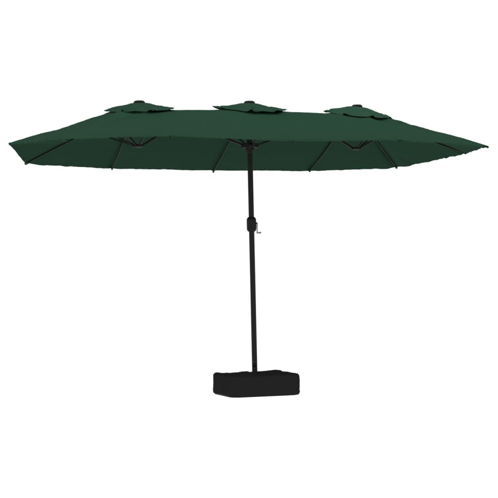 Vidaxl Parasol Doppeldach mit LED 449x245 cm Grün