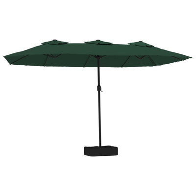 Vidaxl Parasol Doppeldach mit LED 449x245 cm Grün