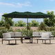 Vidaxl Parasol Doppeldach mit LED 449x245 cm Grün